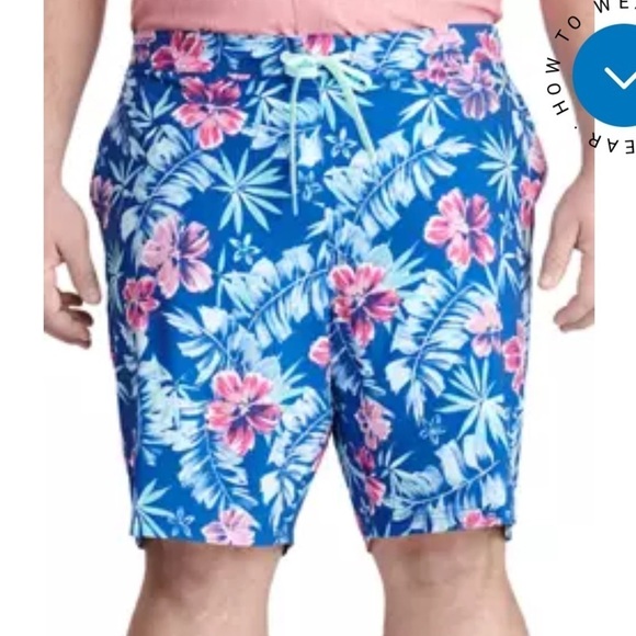 Izod XXL Floral “Surf the Web” Swim Trunks - Picture 2 of 6